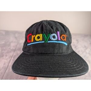 Crayola Mad Engine Black Snapback Hat Multi Color Embroidered Logo Cap Mens OSFM